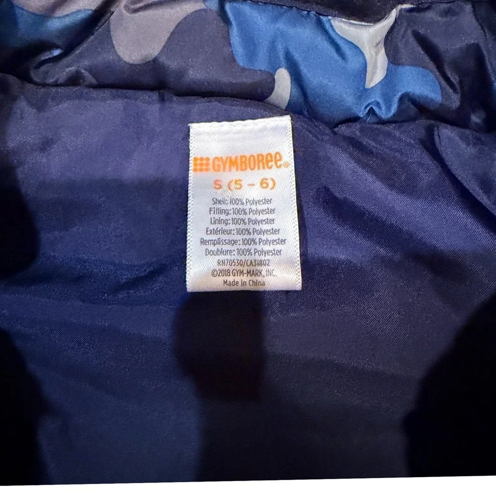Gymboree Blue Camo Puffer‎ Vest-NWOT-5/6 size